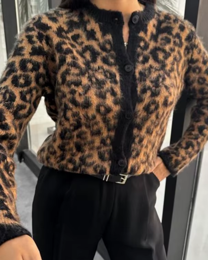 Selene™ | Leopard Knit Cardigan